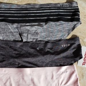 Izod 3 Pack Panties, Pink Gray, Light Gray